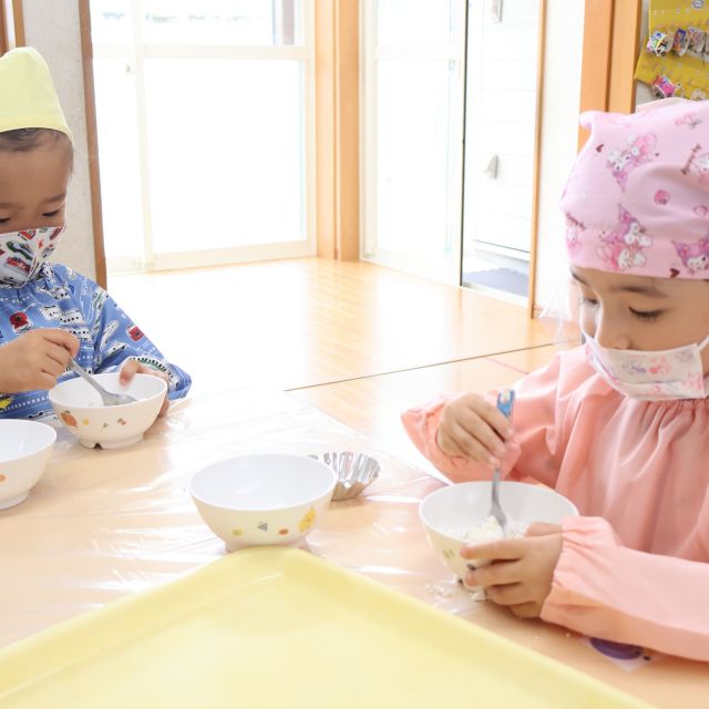 ＊　３歳児クッキング(ゆめはうす認定こども園)　＊