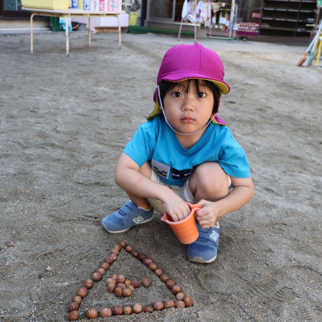 秋の自然物遊び🍂🌰　＊３歳児＊　
